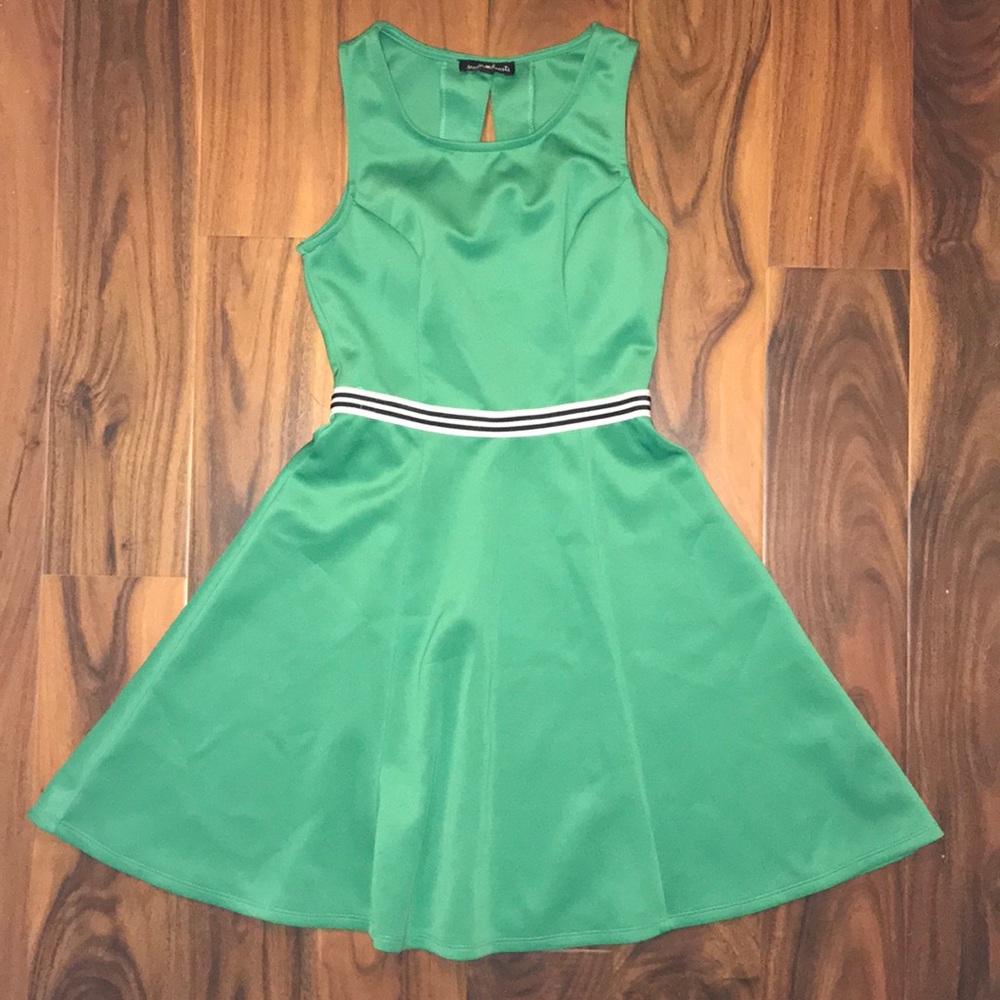 Green cut out dress